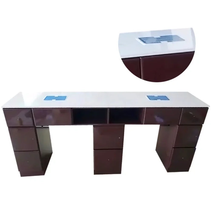 Sale At Low Prices Can Be Customized Salon Furnitur Solid Wood Paint Marble Nail Table