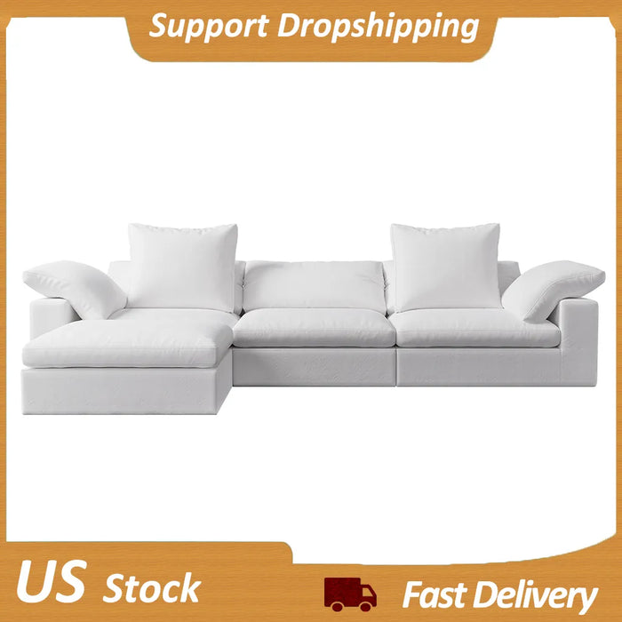 Modular Cloud Puff Sofa Sectional Couch Modular Sofa Convertible Wide Chaises Lounge Chair Couch with Pillows Living Room Sofa