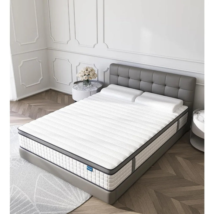 Queen Size Mattress, 12-Inch Hybrid Mattress with Individual Pocket Springs and Foam, in A Box, Mattresses Queen Size