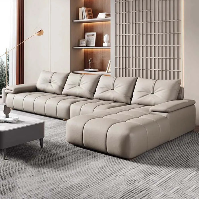 Luxury Leather Sofa Living Room European Modern Elegant Sofa Comfortable Lounge Sofa Sala De Estar De Luxo Home Furniture