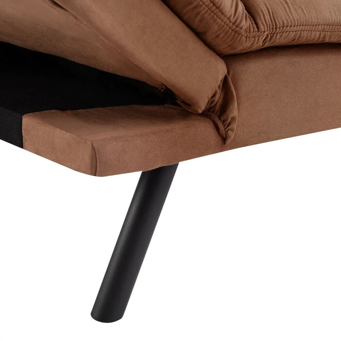 Memory Foam Futon, Camel Faux Suede Fabric，Living Room Sofas，Durable and Strong，72.00 X 34.00 X 32.00 Inches