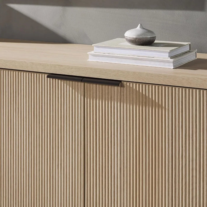 Scandinavian Grooved 4-Door Sideboard Tv Stand Living Room Furniture 69 Inch Free Shipping Television Stands Cabinet Home