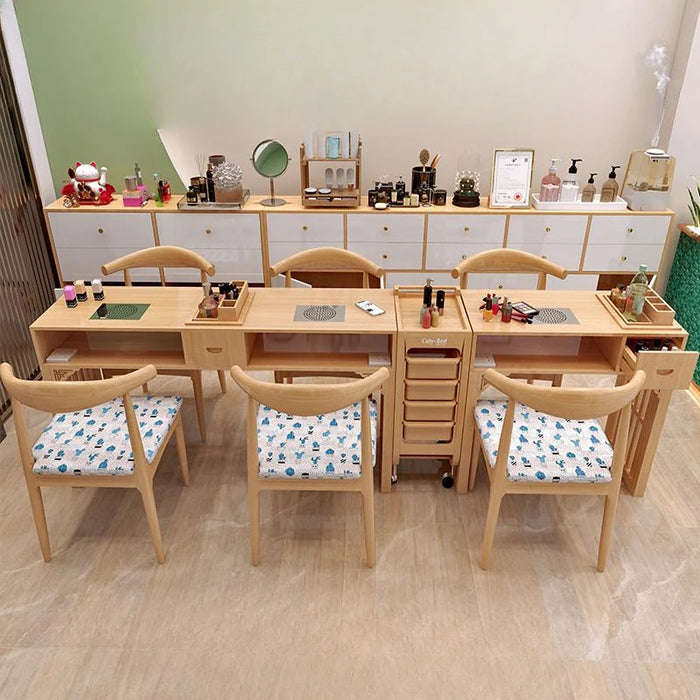 Dressing Professional Nail Table Wood Modern Makeup Manicure Nail Table Beauty Cleaner Tavolo Manicure Salon Furniture BL50NT