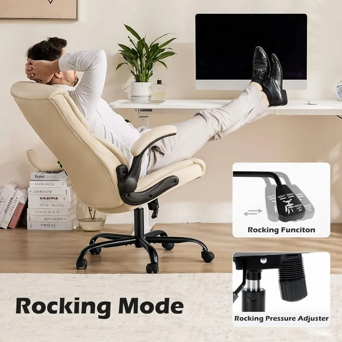 Cream Dresser Chair Office Adjustable Height Wheels Armchair Soft Padded Black Ergonomic Chair for Office Chairs & Sofas Stool