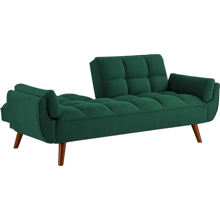 Living room sofa convertible combination memory foam futon sofa bed stacked fabric comfortable home furniture, yellow linen