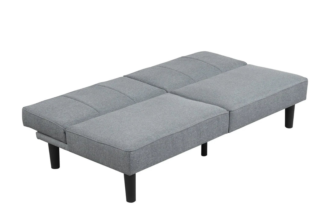 Home Simple Comfortable Practical Split Back Futon Gray Linen Fabric Upholstery