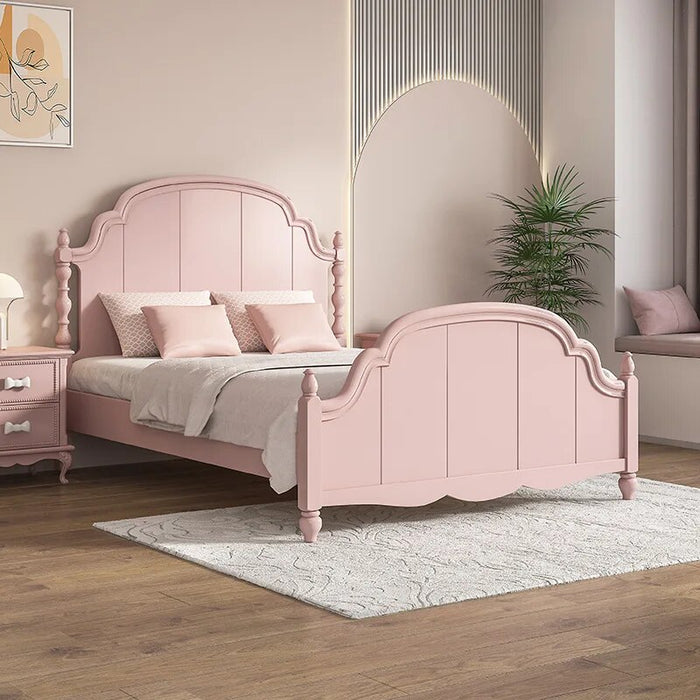 Children's furniture pink children's bed girl dream solid wood single children's room bedroom little girl girl princess bed