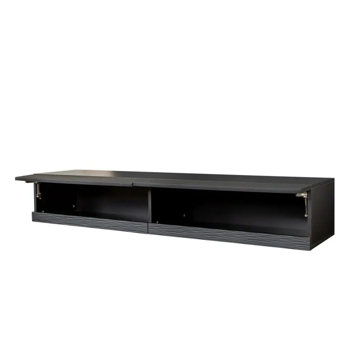 180 Wall Mounted Floating 80" TV Stand with 20 Color LEDs, White, Black