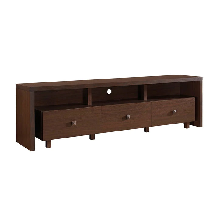 34810574 Elegant Modern TV Stand for TVs Up To 75" with Storage, Wood-like Finish, Hickory Brown，70.75 X 15.25 X 20.00 Inches