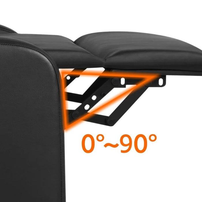 Easyfashion Faux Leather Push Back Theater Recliner Sofa Waterproof Leisure Lazy Single Sofa For Living Room Bedroom