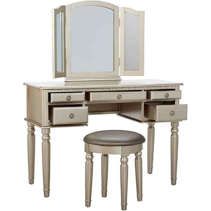 Furniture for Bedroom F4079 St. Croix Collection Vanity Set With Stool Makeup Products Dressing Table Toiletries Home