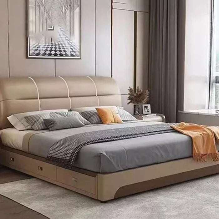Queen Size Double Bed Waterproof European Storage Safe Modern Twin Bed Frame Wood Multifunctional Camas De Casal Furniture