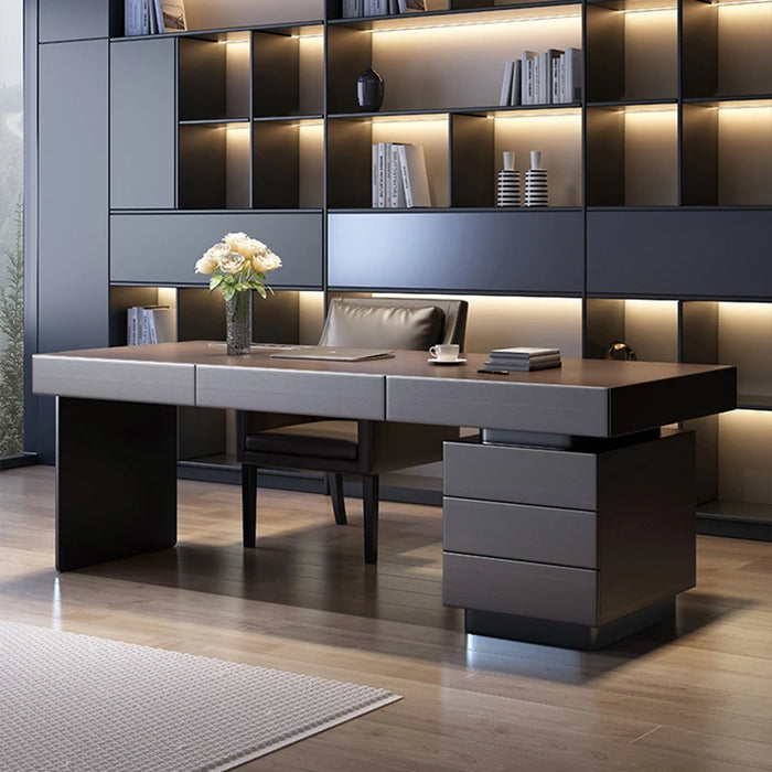 Storage Computer Workbench Black Executive Drawers Desktop Office Desks Standing Reception Scrivania Cameretta Office Furniture