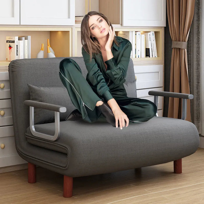 Luxury Grey Simple Folding Sofa Bed Apartment Small Family Simple Reclining Chair Single Folding Sofa Bed 2023 Dropshopping