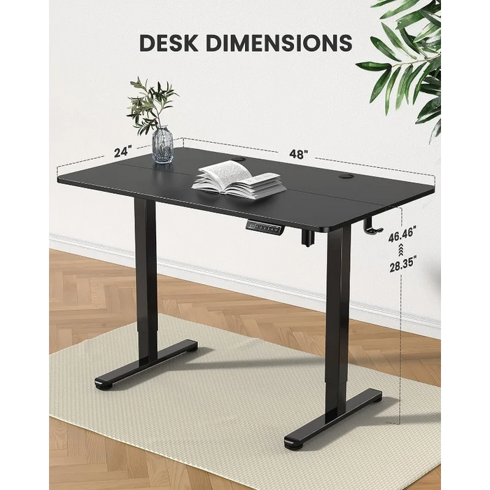 Ergear Height Adjustable Electric Standing Desk, 48 x 24 Inches Sit Stand up Desk, Memory Computer Home Office Desk