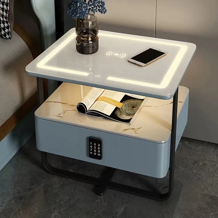 Charging Smart Bedside Tables Storage Coffee Nordic Bedside Tables Small Narrow Makeup Comodini Library Furniture HY50BT