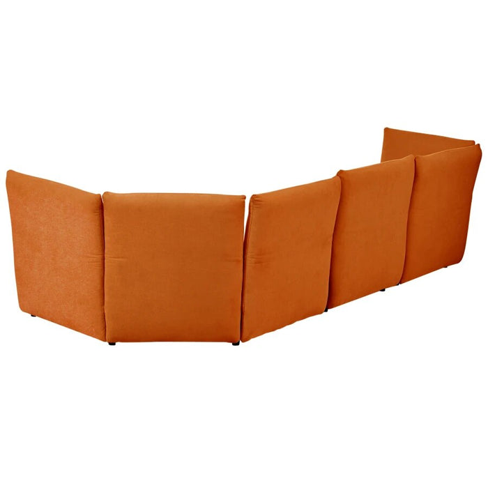 Orange Living Room Sofa Set European Polyester Upholstery Office Adjustable Back Dedroom Free Combination Interior Decoration