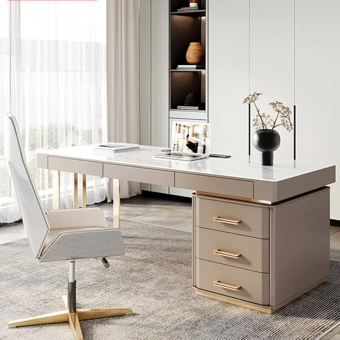 Free Shipping Office Desks Luxury Modern Drawers Conference Office Desks White European Scrivania Con Cassetti Home Furnitures