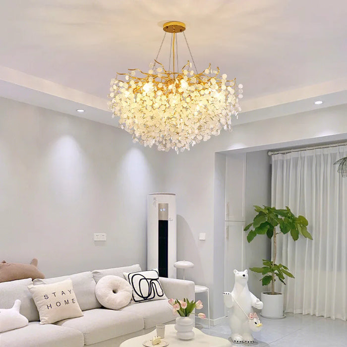 Nordic Luxury Round Crystal Pendant Chandelier Designer Lamp for Bedroom Living Room Luminaire Hanging Light Fixtures Home Decor