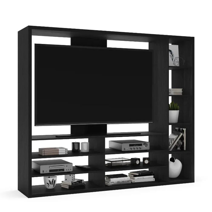 Center for TVs Up To 55", Black  Fireplace Tv Stand  Wood Tv Stand Living Room Furniture