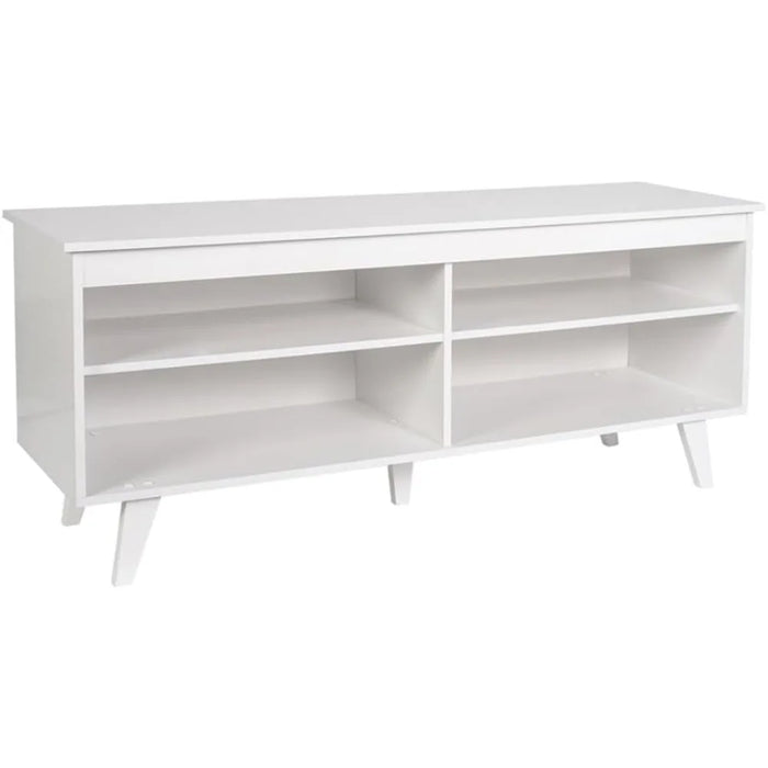 TV Stand Cabinet With 4 Shelves and Cable Management Tv Stand Living Room Furniture Wooden 23'' H X 15'' D X 53'' L – White Home
