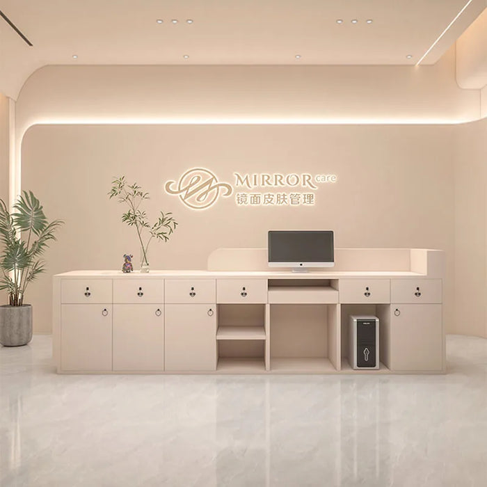Luxury Beauty Reception Desk Salon Counter Cash Desk Check Out Luxury Spa Store Clinic Gym Comptoir Caisse Hotel Reception