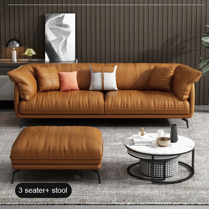 Italian-style modern light luxury high-end size Huxing Leather Sofa Set Furniture Living Room Upholstered Sectionals Sofa