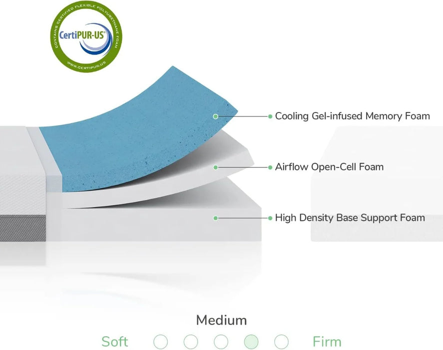 Novilla Queen Size Mattress 12 Inch Cooling Gel Memory Foam Mattress in a Box Foam Mattresses for Cooler Sleep & Pressure Relief