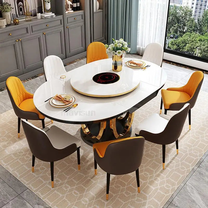 Minimalist Coffee Dining Tables Turntable Luxury Center Hallway Frame Round Tables Kitchen Mesa Comedor Dining Room Furniture