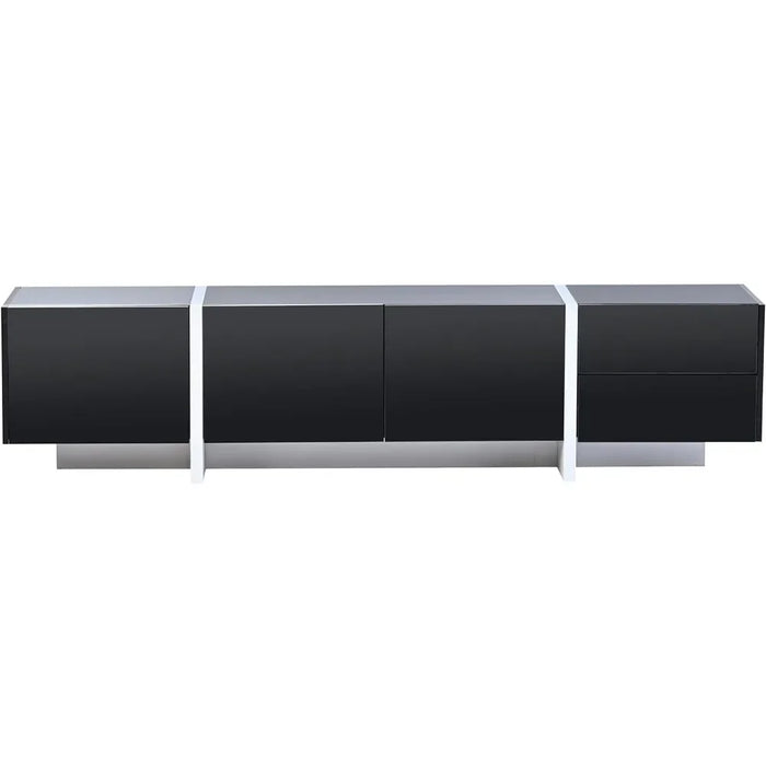 Modern White and Black Modern Rectangular Design Tv Cabinet Suitable for TVs Below 80 Inches Tv Stand Living Room Furniture Home