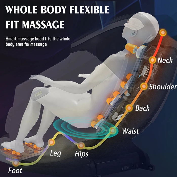 A7S Smart 4D Massage Chair With Voice Control Adjustable Intensity Settings