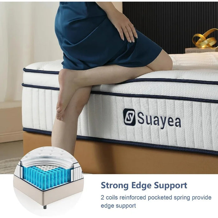12 Inch Queen Size Mattress in a Box, with Pocket Spring and Soft Foam,Ultimate Motion Isolation,Strong Edge Support