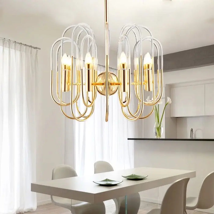 Modern gold pole tube LED pendant lights living room bedroom home lighting fixtures simple lighting decorative pendant lights