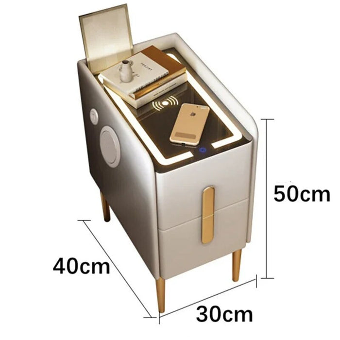 Narrow Smart Nightstands Modern Living Room Smart Small Bedside Table Wireless Charging Balcony Library Muebles Hotel Furnitur