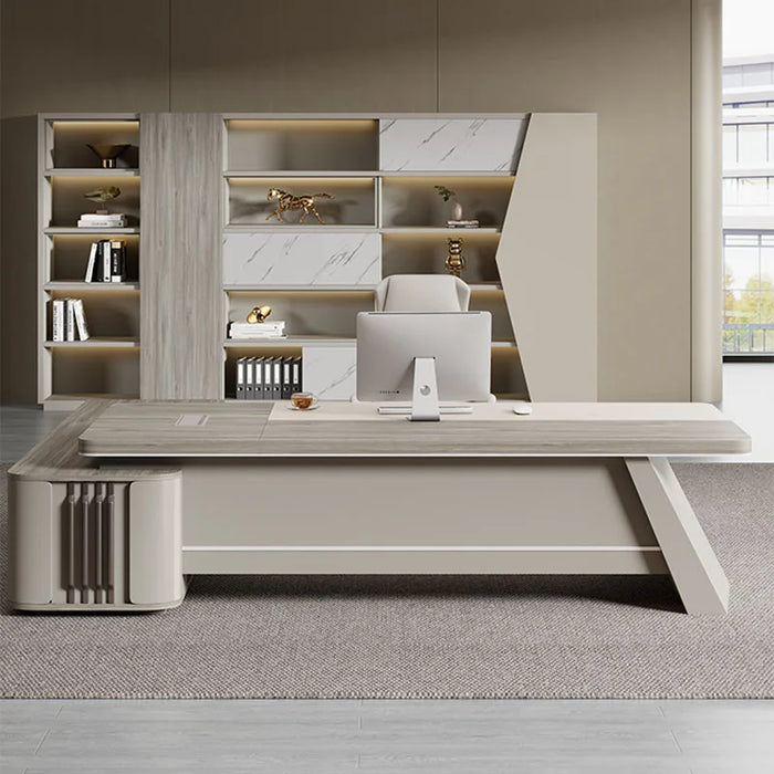 Modern Office Desk Executive Writing L Shaped Conference Wooden Console Shelves Standing Escritorio Gaming Office Furniture