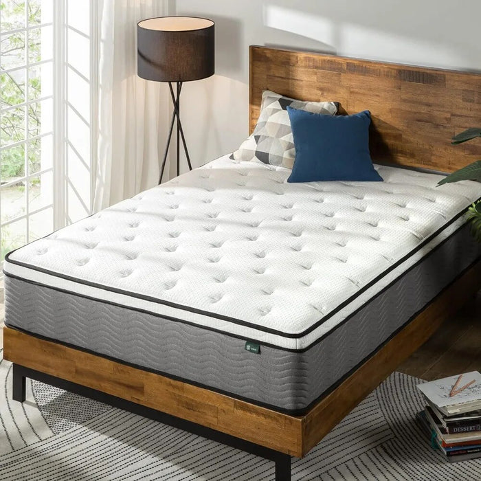 12 Inch Support Plus Pocket Spring Hybrid Mattress, Extra Firm Feel, Heavier Coils for Durable Support King , White