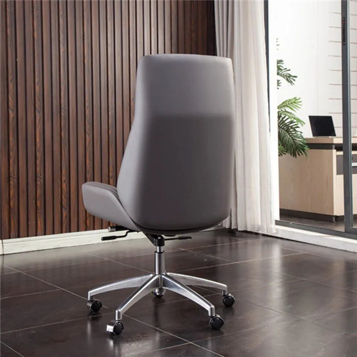 lounge High Back Bentwood Swivel Office Computer Chair Micro Fiber Leather Home Meeting Leather Chair nordic Office Furniture HY