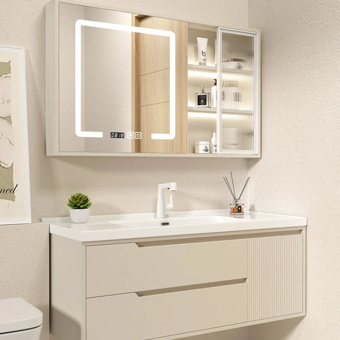 Drawer Narrow Bathroom Cabinet Integrated Ceramic Basin Oak Bathroom Cabinet Sink Washbasin Gabinete Toilet Furniture YX50BC