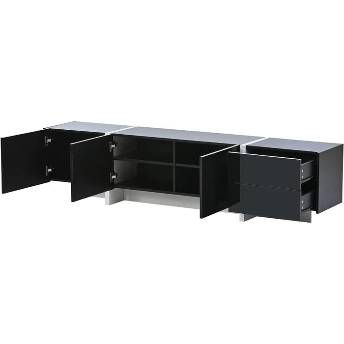 Modern White and Black Modern Rectangular Design Tv Cabinet Suitable for TVs Below 80 Inches Tv Stand Living Room Furniture Home