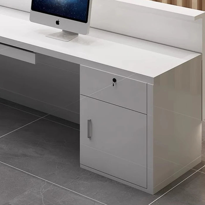 White Computer Reception Desk Luxury Console Executive Storage Reception Desk Desktop Scrivania Con Cassetti Modern Furniture
