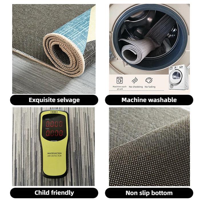Beijing Style Carpets for Living Room Coffee Table Chinese Style Large Area Rugs for Bedroom Bedside  Study Non-slip Floor Mat
