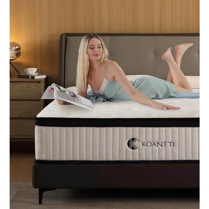 Queen Mattresses in a Box,Memory Foam Hybrid White & Black Mattress with Provide Support and Improve Sleep Mattresses,Pressure