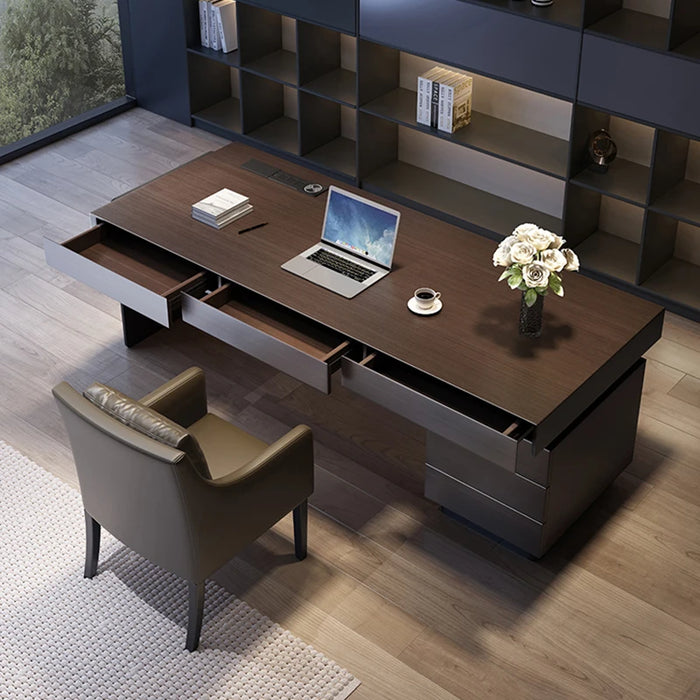Storage Computer Workbench Black Executive Drawers Desktop Office Desks Standing Reception Scrivania Cameretta Office Furniture