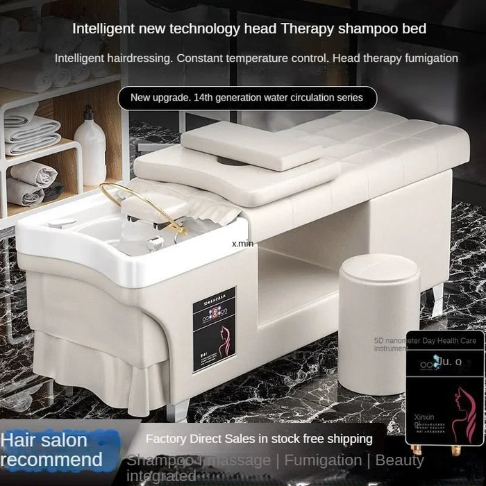 Water Circulation Shampo Chair Therapy Comfort Shower Head Massage Hair Wash Bed Lounge Silla Peluqueria Salon Furniture MQ50SC