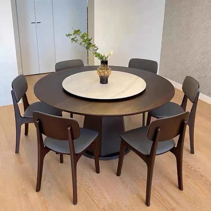 Italian Modern Dining Tables Nordic Wooden Round Minimalist Luxury Dining Tables Combination Mesa Restaurant Furniture QF50DT