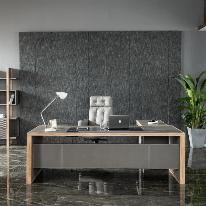 Leather decoration senior gray boss desk and chair combination office simple executive desk commercial president modern desk