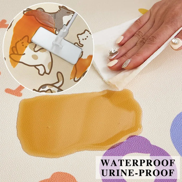Waterproof Pet Floor Mat Urineproof Pvc Carpet Home Decoration Luxury Cat Dog Kennel Fence Area Rugs Scrubable Kitchen Foot Mats