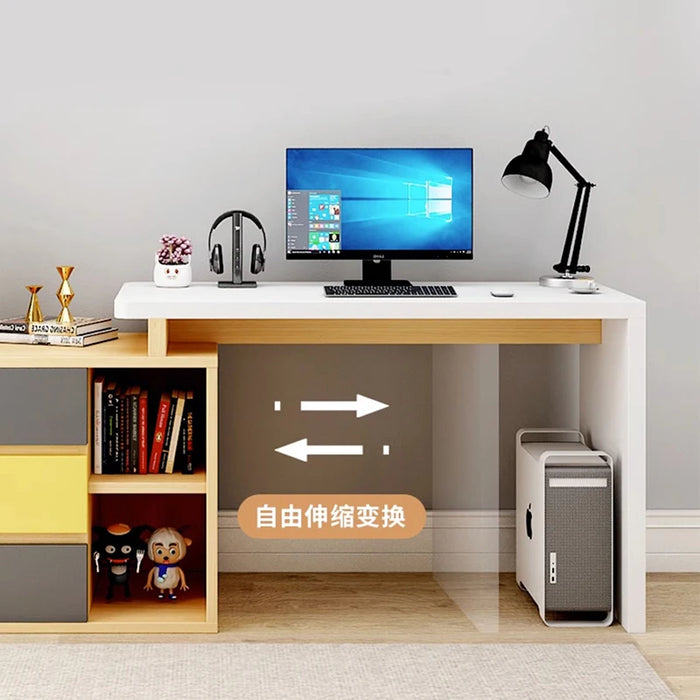 Nordic Minimalist Office Desk Long Work Computer Drawers Ideas Design Bedroom Desk Tables Set Scrivania Per Pc House Furniture
