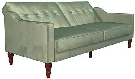 Novogratz 2373679N Beatrice Coil, Convertible Sofa Bed Couch, Light Teal Futon