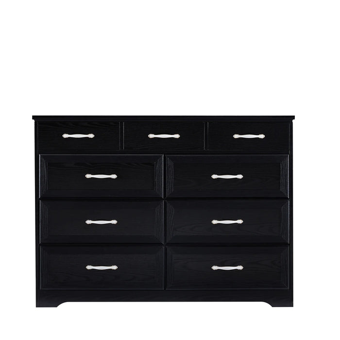 Bedroom Dresser, 9 Drawer Long Dressers, Wood Chest of Drawers for Living Room, 47.2'' W X 15.8'' D X 34.6'' H, Free Shipping